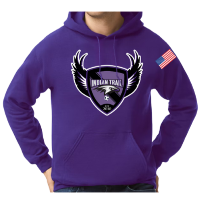 Indian Trail Soccer Fans Purple Heavyweight Hoodie