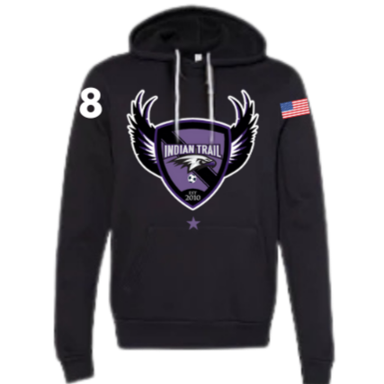 Indian Trail Soccer Player Black Midweight Hoodie