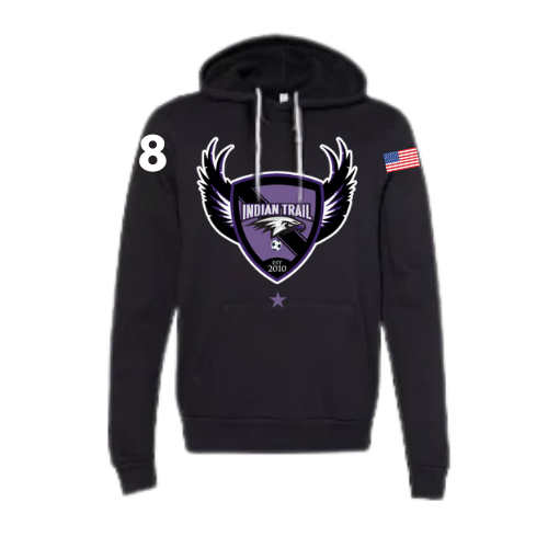 Indian Trail Soccer Player Black Midweight Hoodie