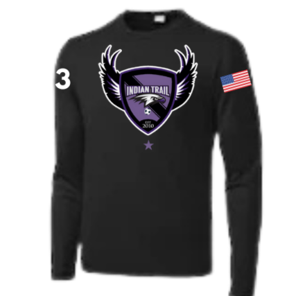 Indian Trail Soccer Player Black Long Sleeve Loose Drifit