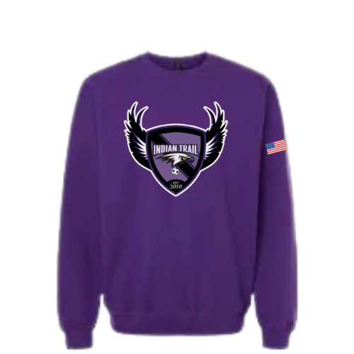 Indian Trail Soccer Fans Purple Midweight Crewneck Sweatshirt