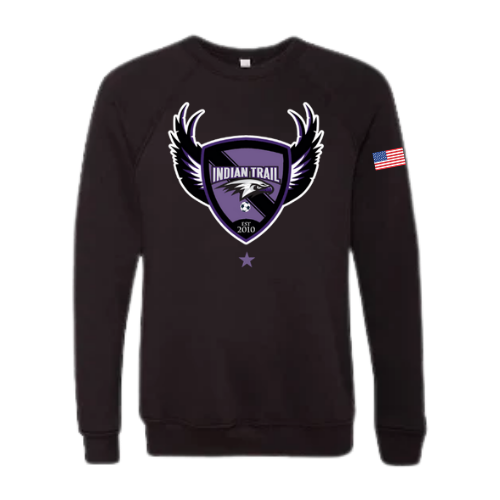 Indian Trail Soccer Player Black Midweight Crewneck Sweatshirt