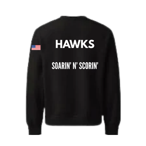 Indian Trail Soccer Player Black Midweight Crewneck Sweatshirt